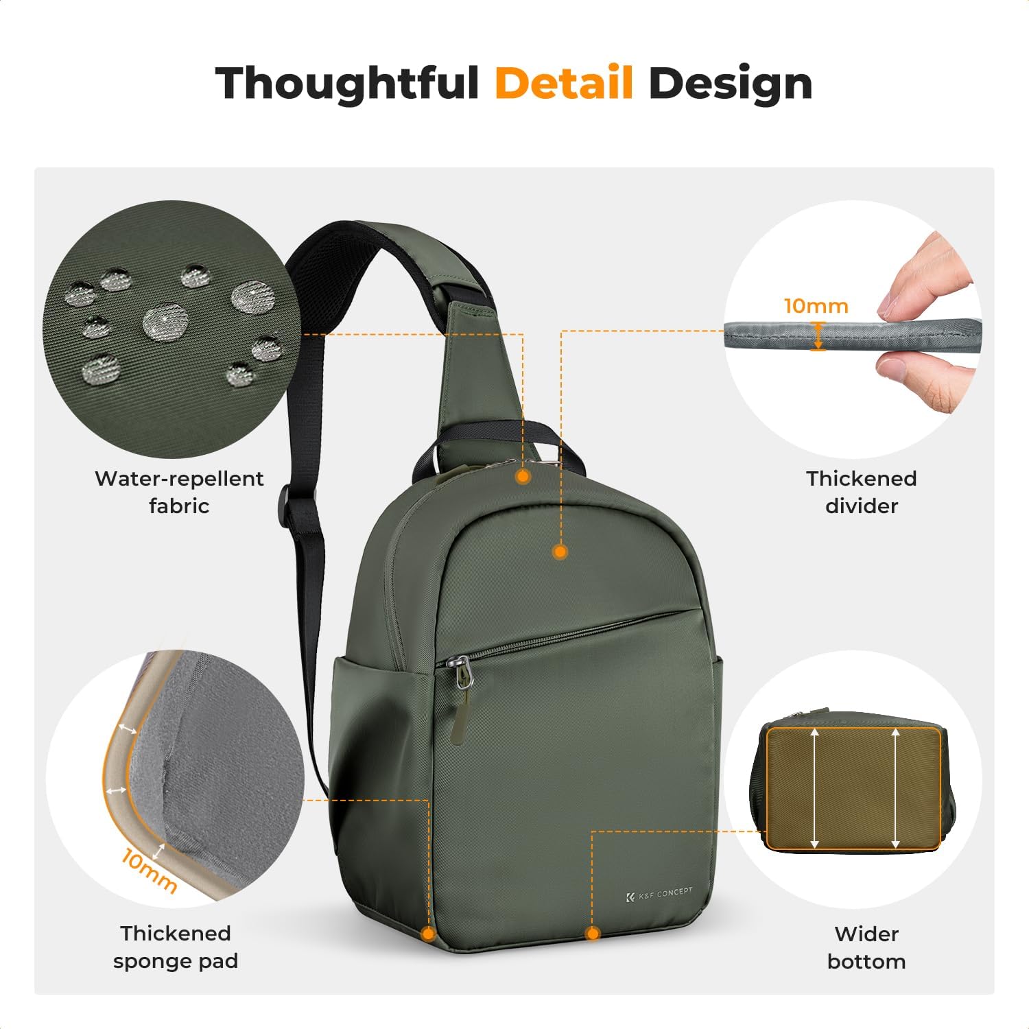 K&F Concept Small Camera Bag for Photographer, Camera Sling Crossbody bag for DSLR/SLR/Mirrorless Camera, Compact Camera Case for Men and Women - Image 4