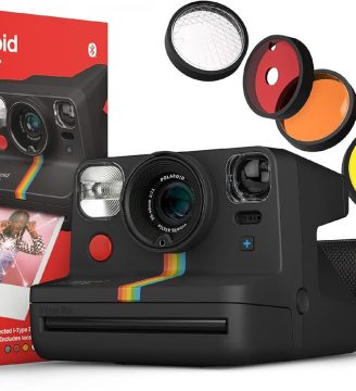 Now+ Black (9061) - Bluetooth Connected I-Type Instant Film Camera with Bonus Lens Filter Set